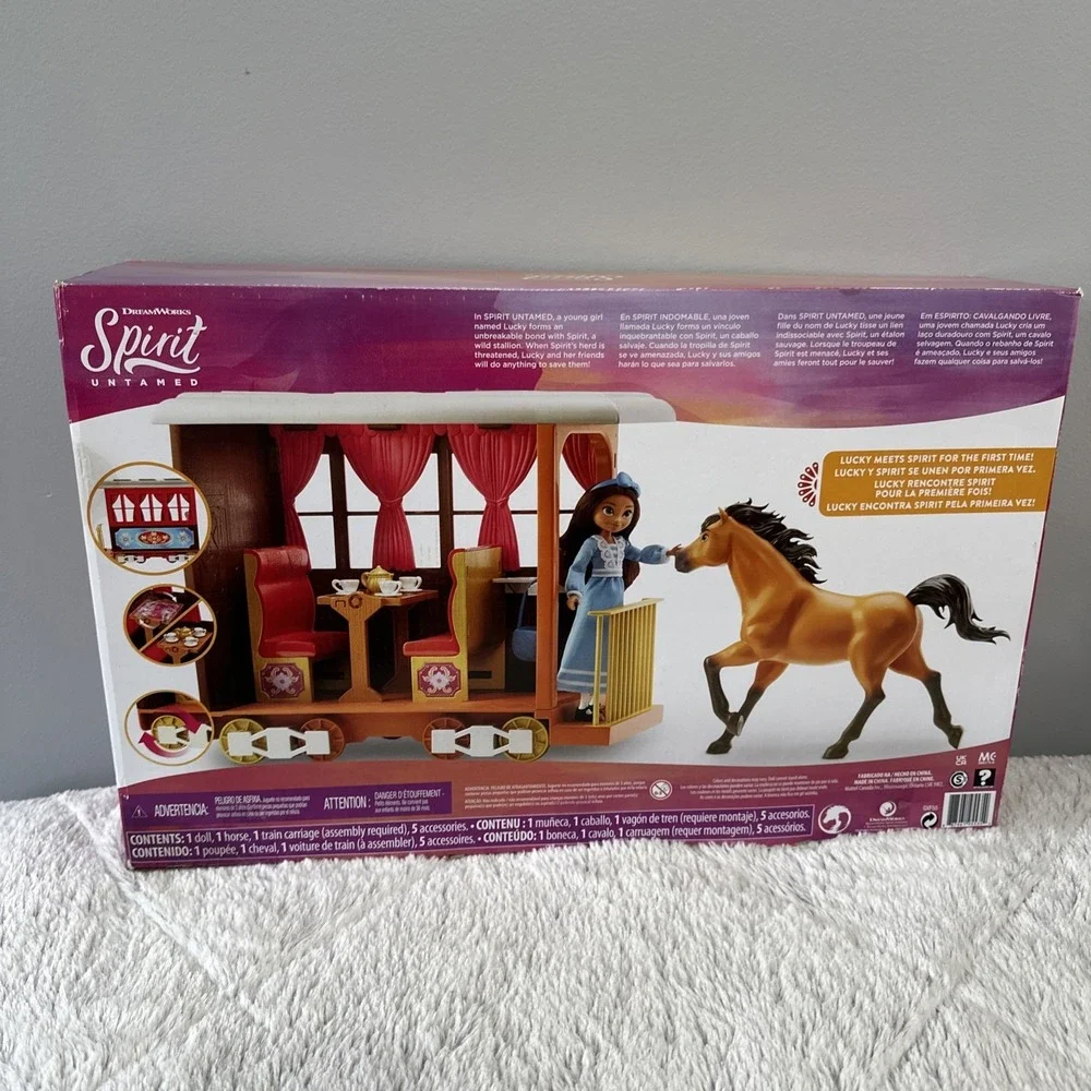 Spirit Untamed Lucky's Train Home Playset with Lucky‎ Doll, Train & Figure Set
